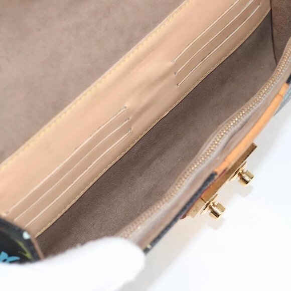 LOUIS VUITTON Multicolor Pochette Courtney Clutch Bag Black M45640 Auth - Picture 14 of 16